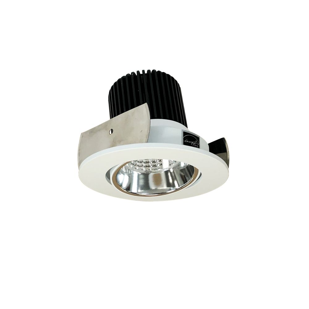 Nora Lighting  Niob-2rccdxcmpw 2" Iolite Led Round Adjustable Cone Reflector, 800lm / 14w, Comfort Dim, Specular Clear Reflector / Matte Powder White Flange
