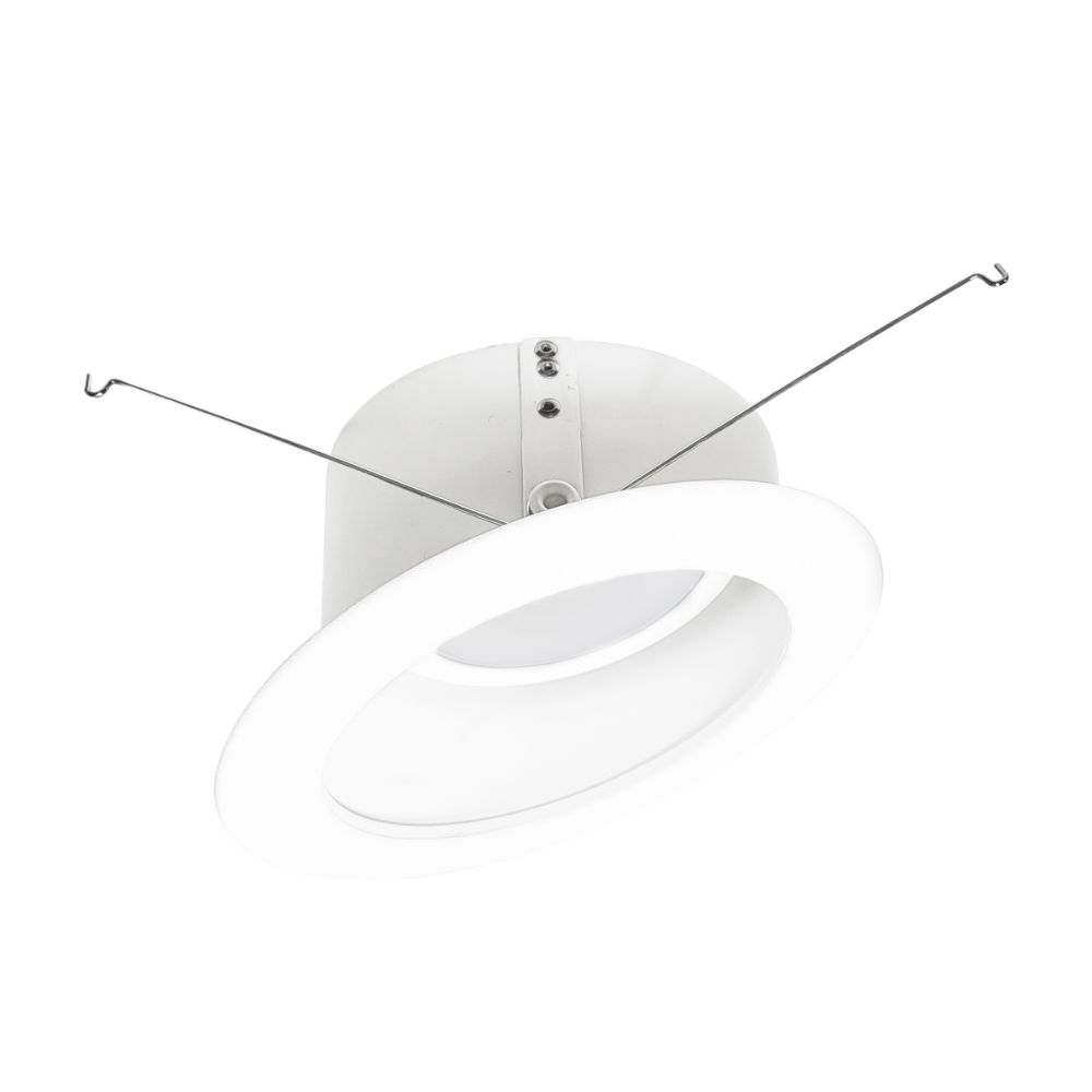 Nora Lighting NLRS-611L1TWW 6" Sloped LED Retrofit Reflector, 1200lm / 13W, Selectable CCT, White Reflector / White Flange