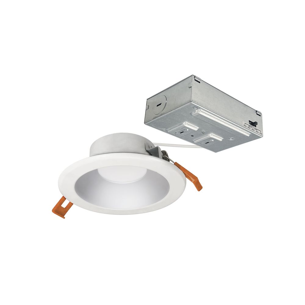 Nora Lighting NLTH-41TW-HZMPW 4" Theia LED Can-less Downlight with Selectable CCT, 120V input; 950lm / 10W, Haze Reflector / Matte Powder White Flange