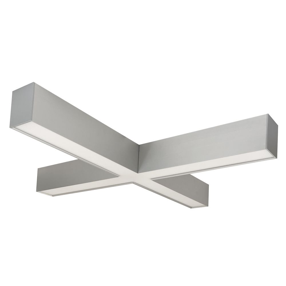 Nora Lighting  Nlud-x334a "x" Shaped L-line Led Indirect/direct Linear, 6028lm / Selectable Cct, Aluminum Finish