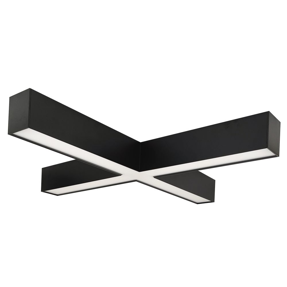 Nora Lighting  Nlud-x334b "x" Shaped L-line Led Indirect/direct Linear, 6028lm / Selectable Cct, Black Finish