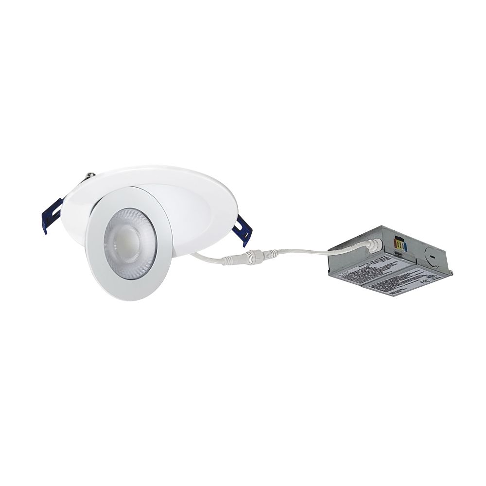 Nora Lighting NMC-4RTWMPW 4" M-Curve Can-less Adjustable LED Downlight, Selectable CCT, 900lm / 9W, Matte Powder White finish