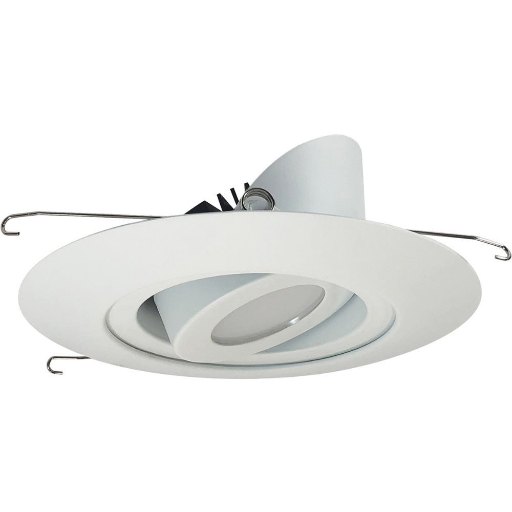 Nora Lighting  Nrm2-614l2530fmpw 6" Marquise Ii Round Surface Adjustable Trim, Flood, 2500lm, 3000k, Matte Powder White (not Compatible With Nhrm2-625 Housings)