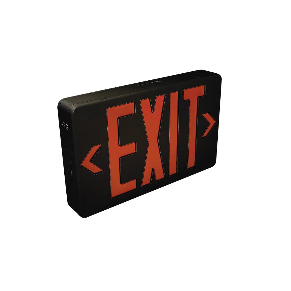 Nora Lighting NX-603D-LED/B Dual Color LED Exit Sign with Battery Backup, Selectable Red or Green Letters, Black Housing