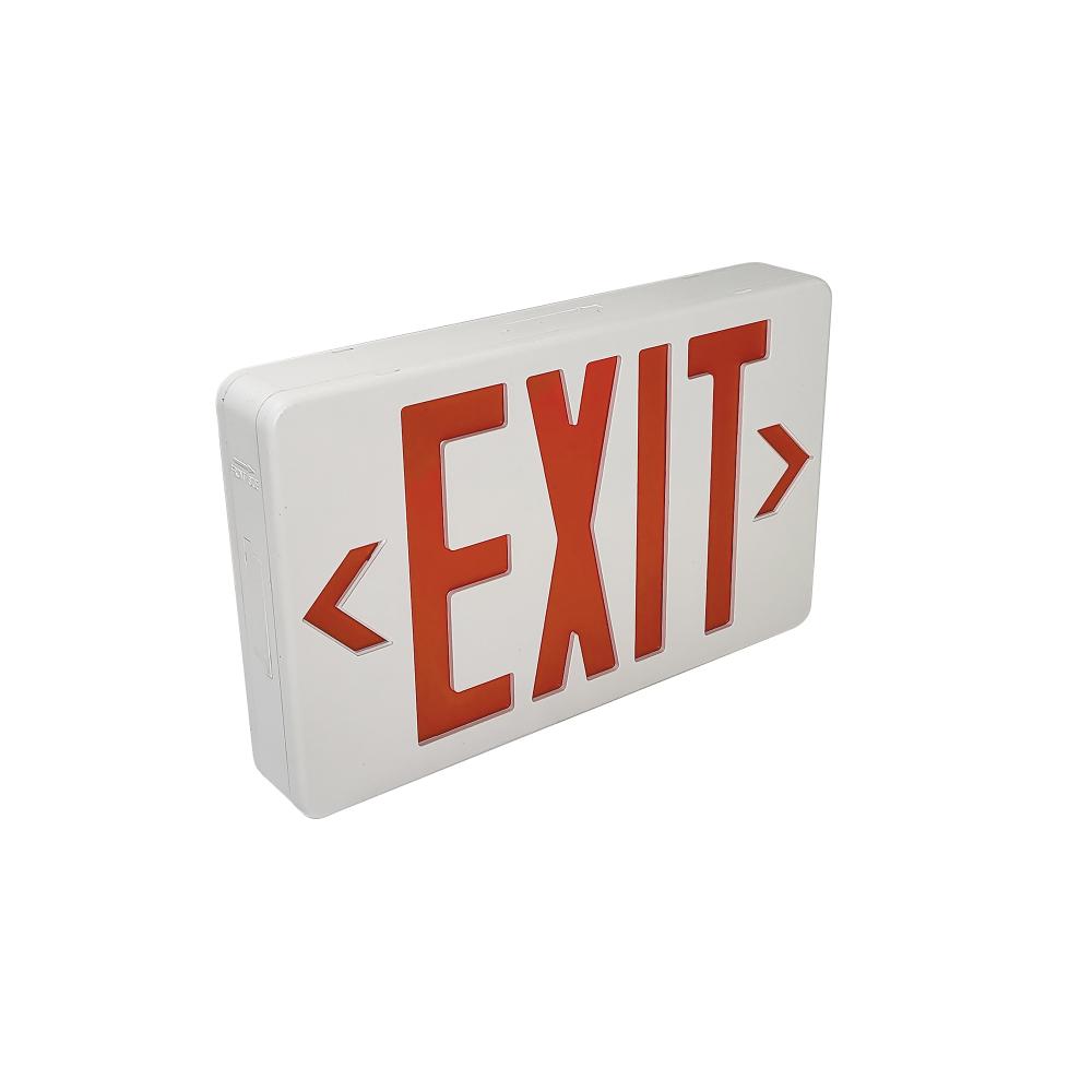 Nora Lighting NX-603D-LED Dual Color LED Exit Sign with Battery Backup, Selectable Red or Green Letters, White Housing