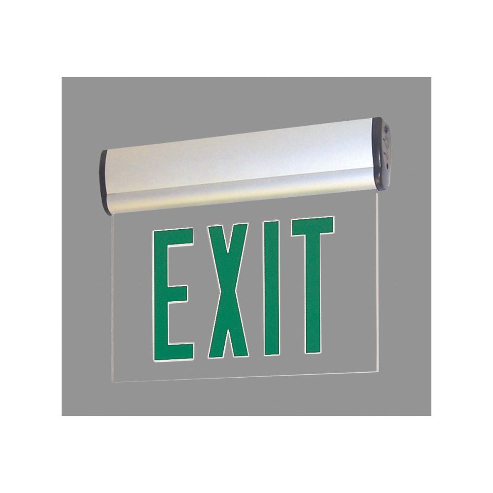 Nora Lighting NX-810-LEDGCB Aaliyah 1 Light Green Letters and Black Housing Exit / Emergency Ceiling Light