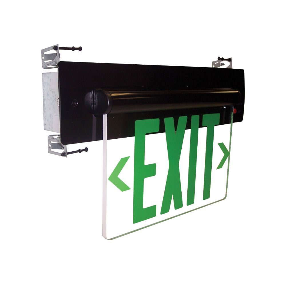 Nora Lighting NX-813-LEDGCW Aaliyah 1 Light Green Letters and White Housing Exit / Emergency Ceiling Light