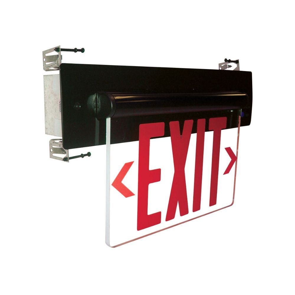 Nora Lighting NX-813-LEDRWB Aaliyah 1 Light Red Letters and Black Housing Exit / Emergency Ceiling Light