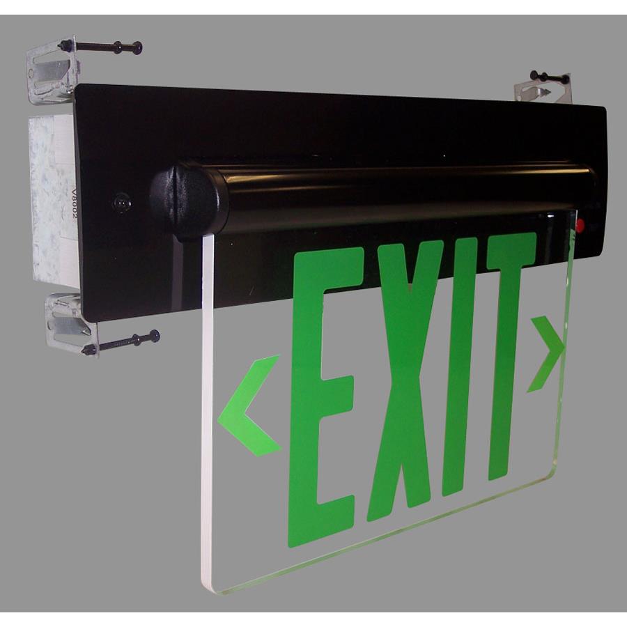 Nora Lighting NX-815-LEDGMA Aaliyah 1 Light Green Letters and Aluminum Housing Exit / Emergency Ceiling Light