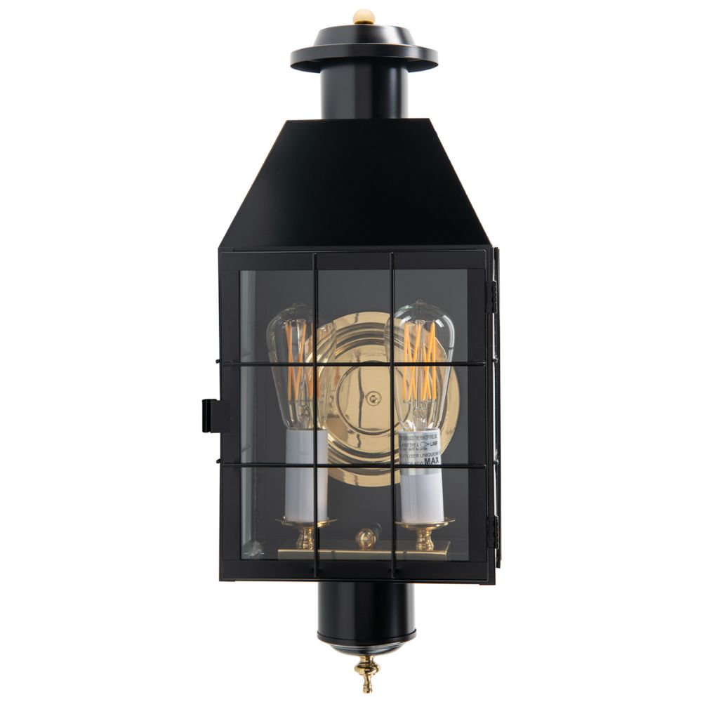 Norwell Lighting 1093-BL-CL American Heritage Outdoor Wall in Black (Clear Shade)