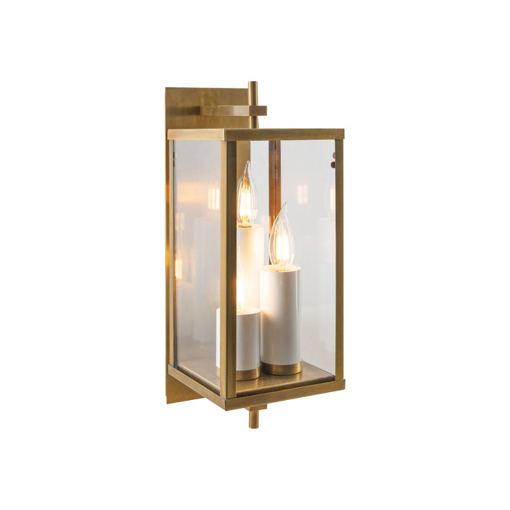 Norwell Lighting 1150-AG-CL Back Bay Medium - Aged Brass Outdoor Wall Light