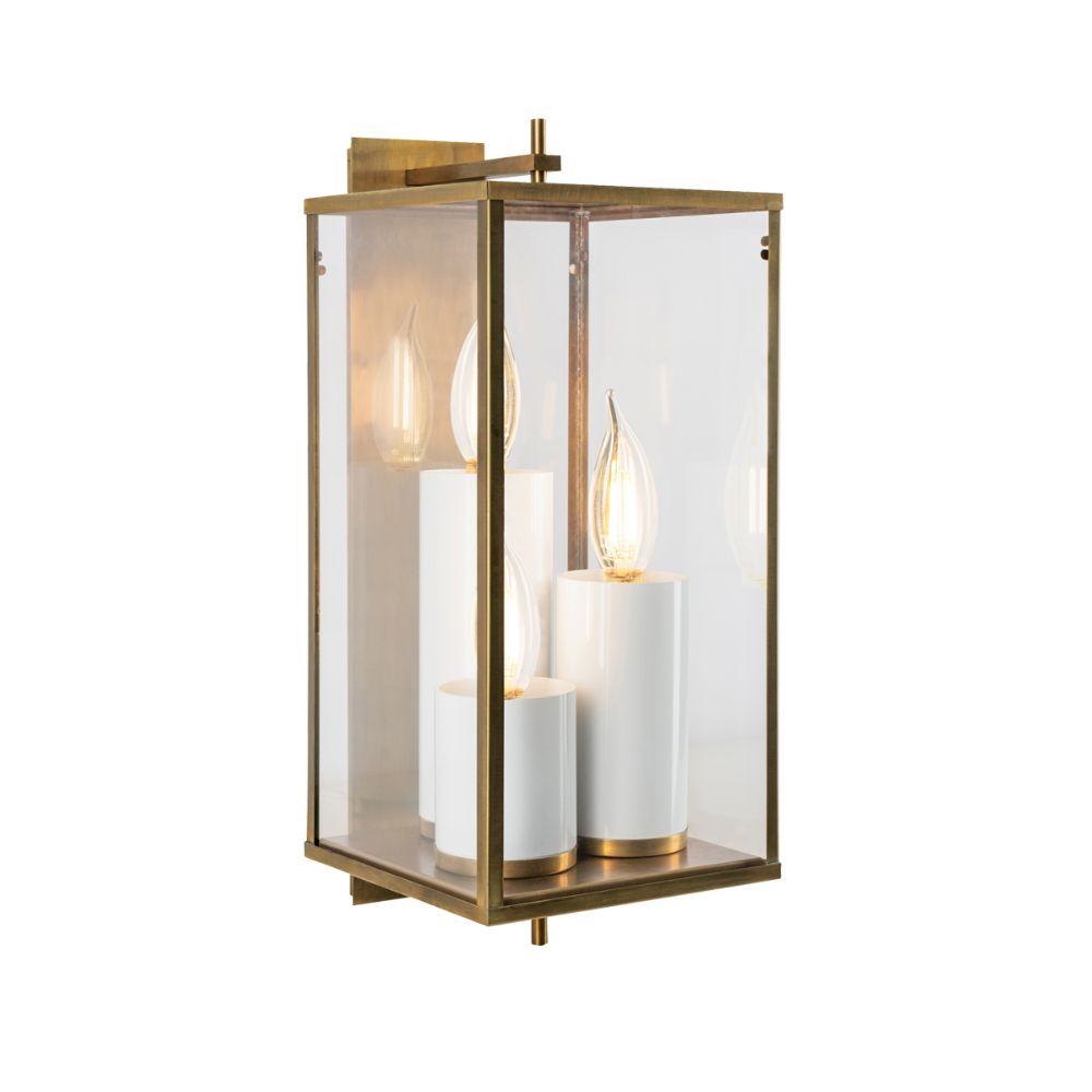 Norwell Lighting 1151-AG-CL Back Bay Large - Aged Brass Outdoor Wall Light