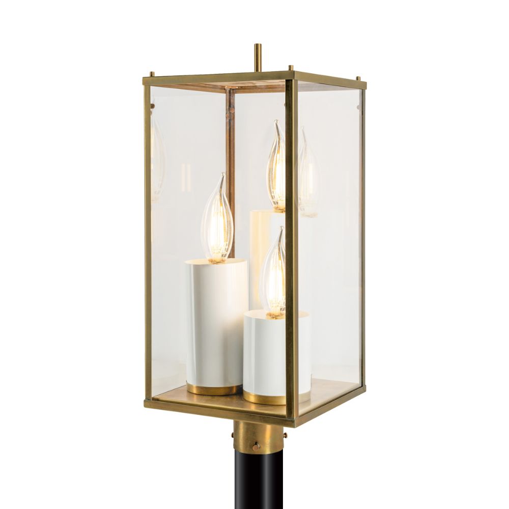 Norwell Lighting 1152-AG-CL Back Bay Post - Aged Brass Post Lantern