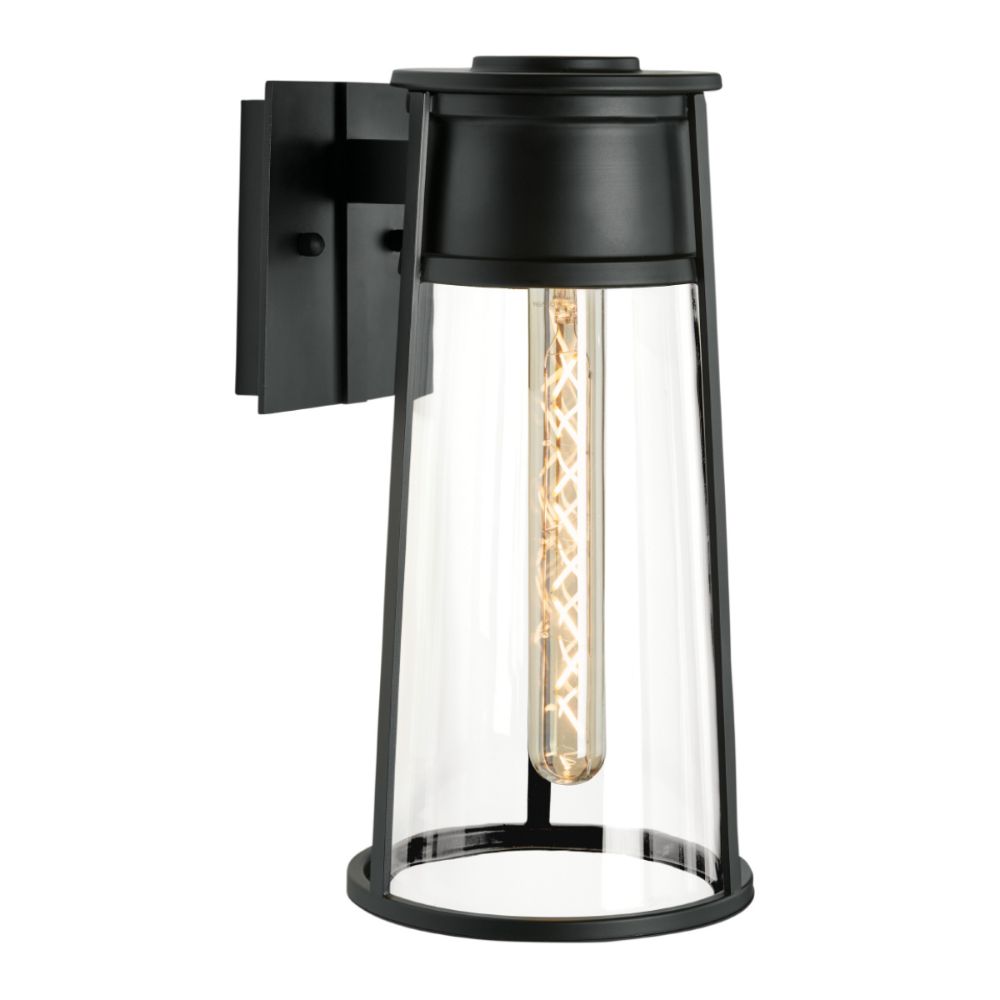 Norwell Lighting 1245-MB-CL Cone Outdoor Large   Sconce in Matte Black