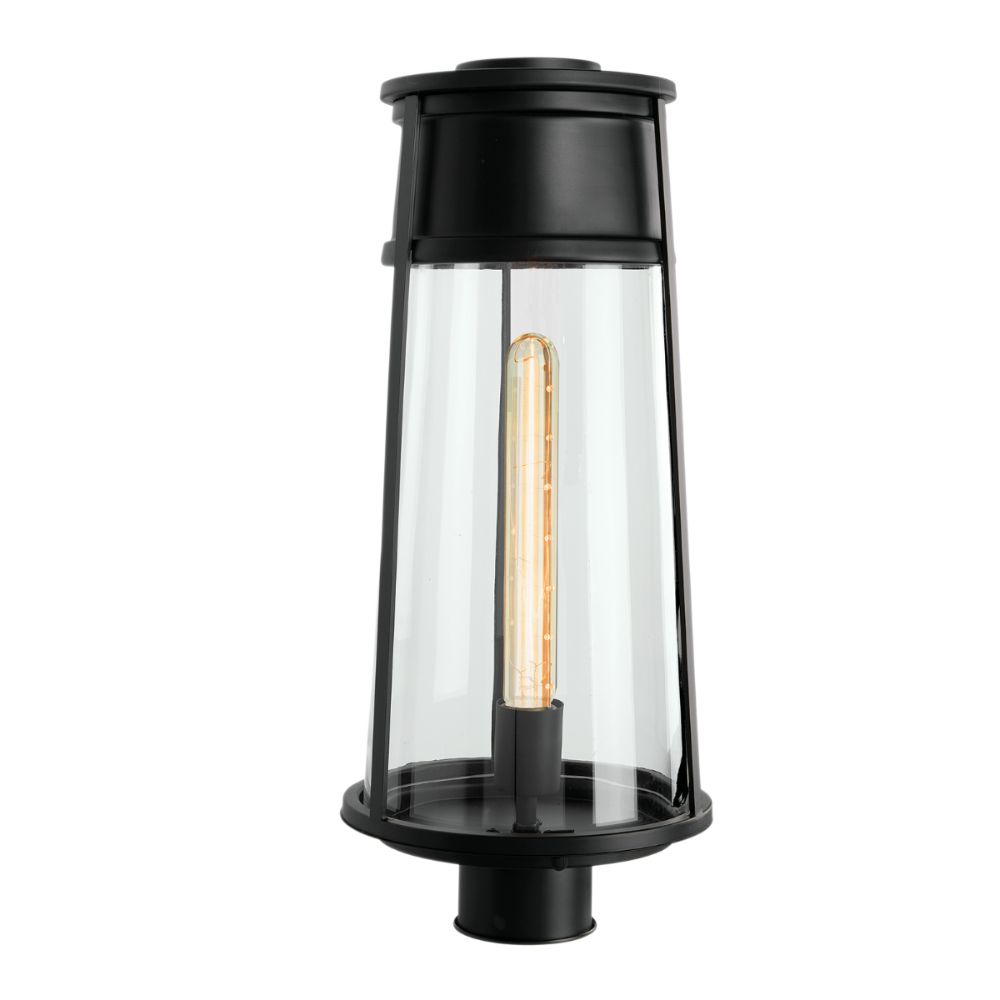 Norwell Lighting 1247-MB-CL Cone Outdoor Post  Post in Matte Black