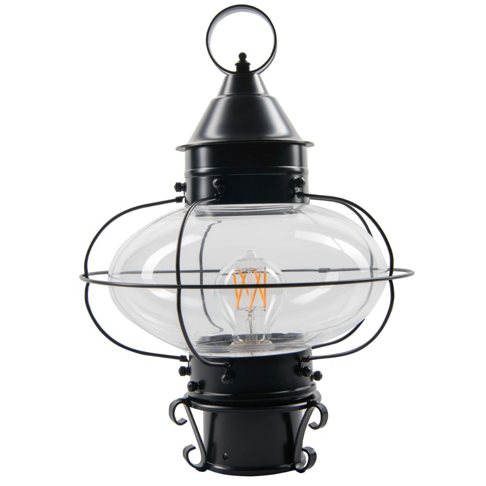 Norwell Lighting 1321-BL-CL Cottage Onion Outdoor Medium Post in Black (Clear Shade)