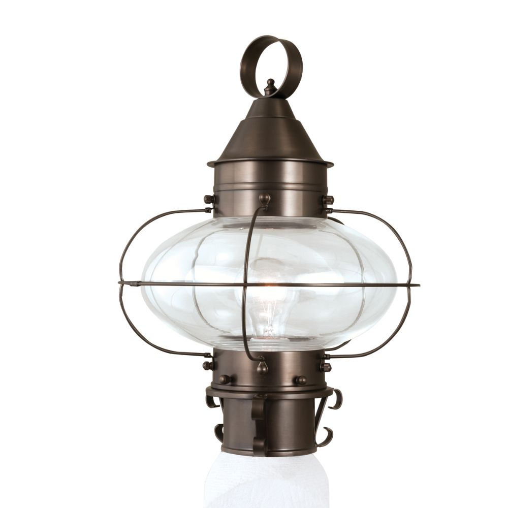 Norwell Lighting 1321-BR-CL Cottage Onion Outdoor Medium Post in Bronze (Clear Shade)