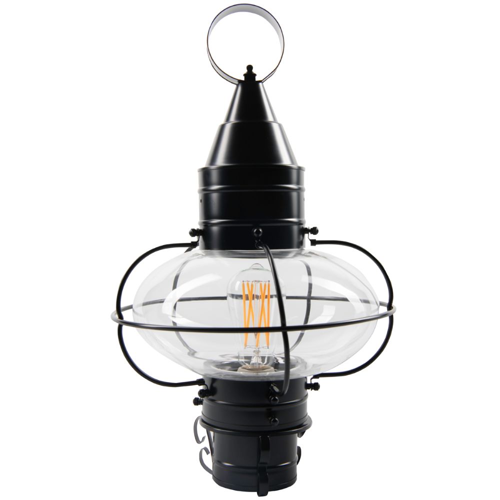 Norwell Lighting 1511-BL-CL Classic Onion  Outdoor  Medium Post in Black (Clear Shade)