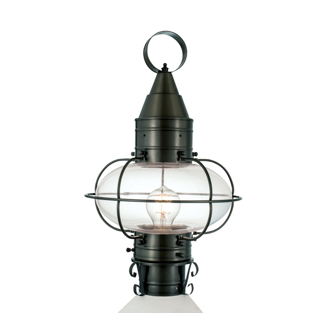 Norwell Lighting 1511-GM-CL Classic Onion  Outdoor  Medium Post in Gun Metal (Clear Shade)