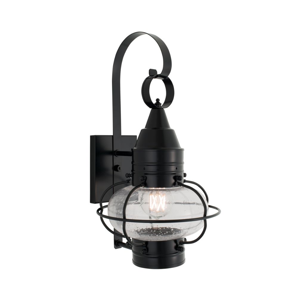 Norwell Lighting 1513-BL-SE Classic Onion  Outdoor Small Wall  in Black (Seedy Shade)