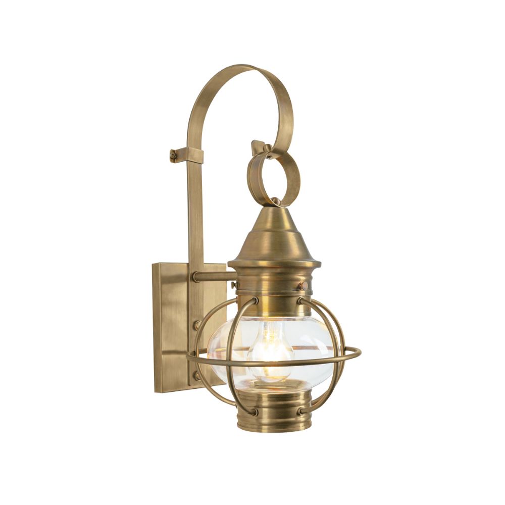 Norwell Lighting 1713-AG-CL USA Small Onion Wall Outdoor Wall Light in Aged Brass