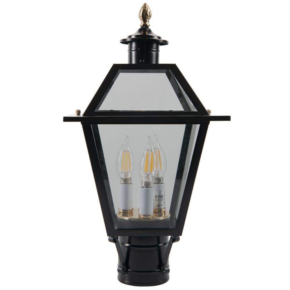 Norwell Lighting 2234-BL-CL Lexington Post Outdoor Post in Black (Clear Shade)