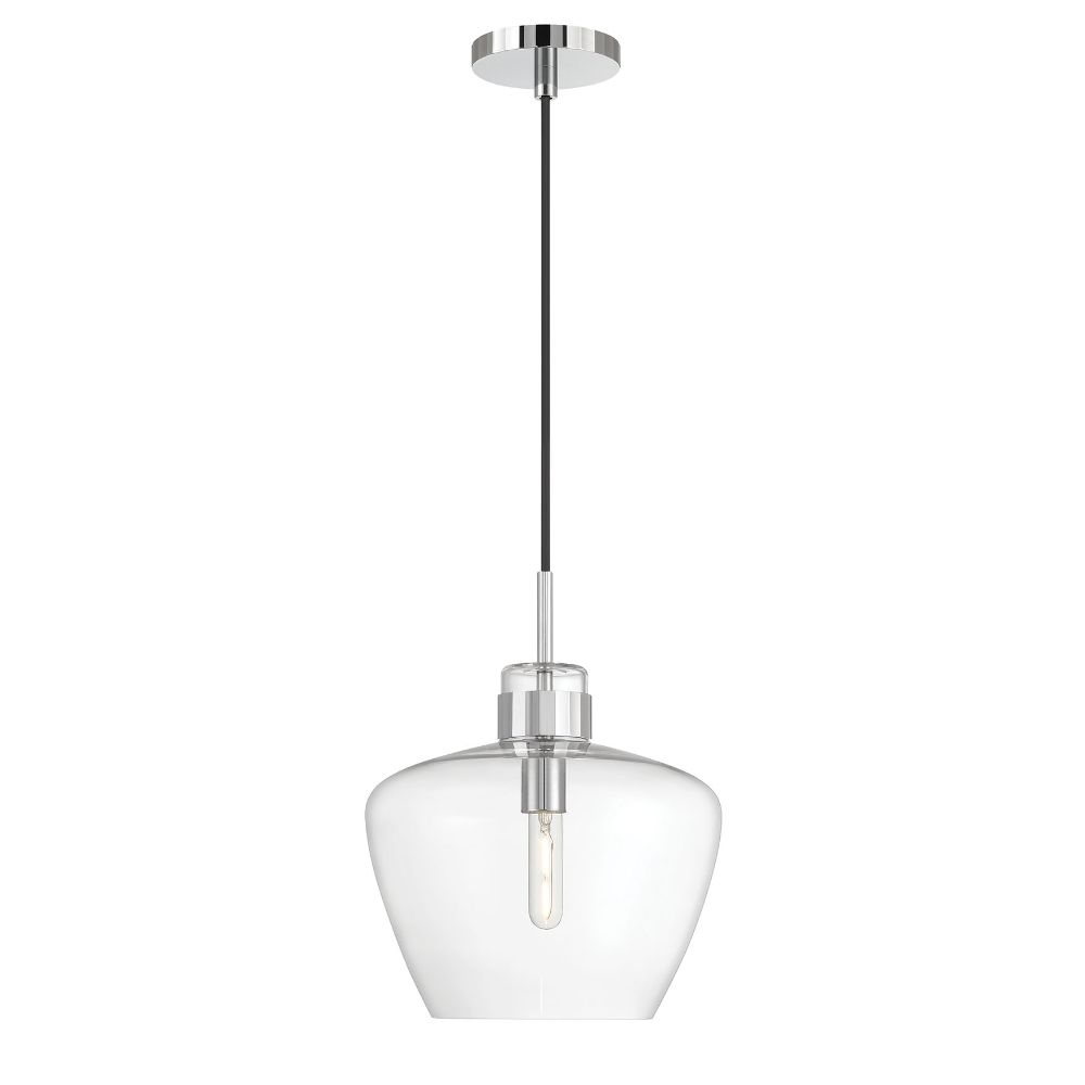 Norwell Lighting 3741-CH-CL Aurora, 12" Pendant in Chrome