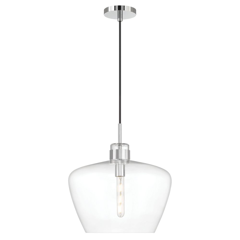 Norwell Lighting 3742-CH-CL Aurora, 16" Pendant in Chrome