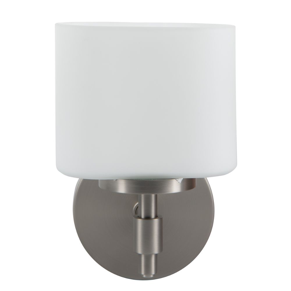 Norwell Lighting 5321-BN-MO Moderne Wall Sconce in Brushed Nickel (Matte Opal Shade)