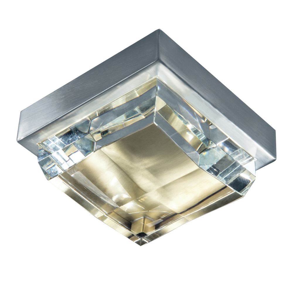 Norwell Lighting 5379-BNSB-CL Crystal Mini Flush in Brushed Nickel/satin Brass