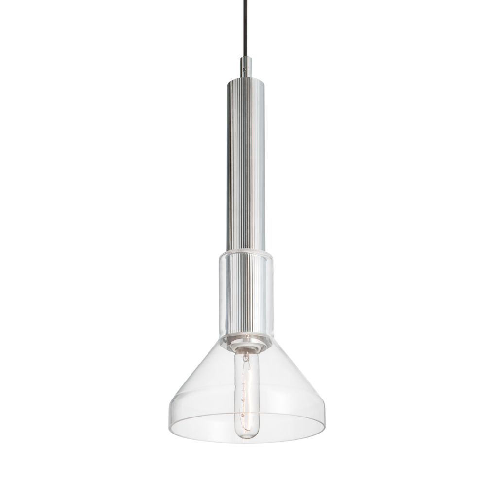 Norwell Lighting 5386-PN-CL Funnel Pendant in Polished Nickel