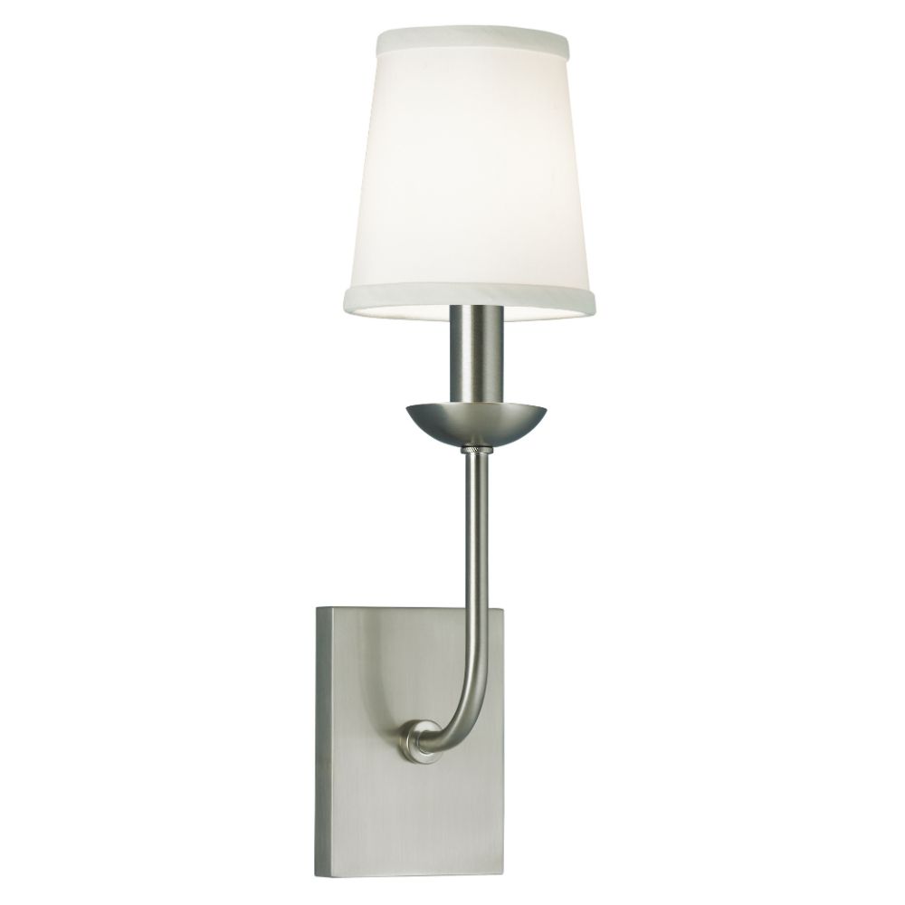Norwell Lighting 8141-BN-WS Circa Wall Sconce in Brushed Nickel (White Shade)