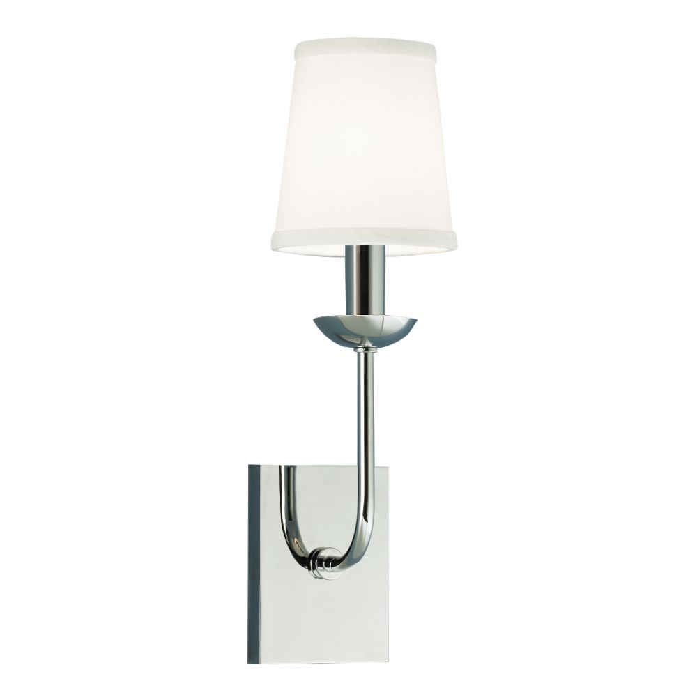 Norwell Lighting 8141-PN-WS Circa Wall Sconce in Polished Nickel (White Shade)