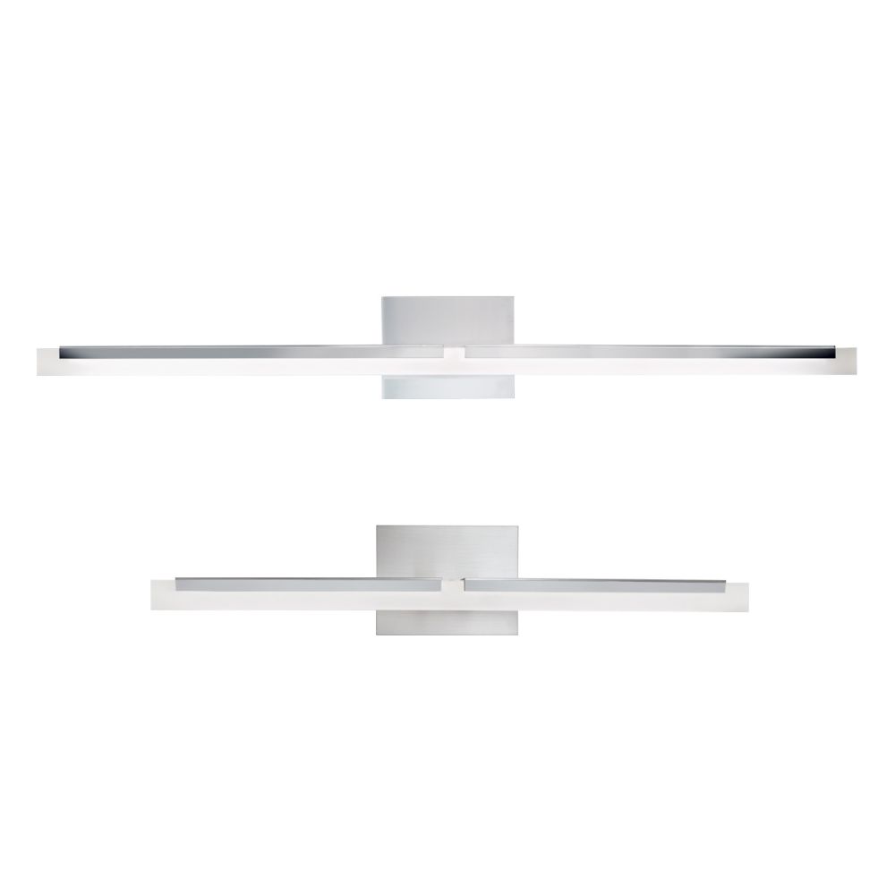 Norwell Lighting 8146-BN-FA Double L Sconce 26" LED in Brushed Nickel