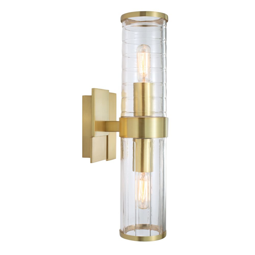 Norwell Lighting 8149-SB-CL Stripe Sconce in Satin Brass