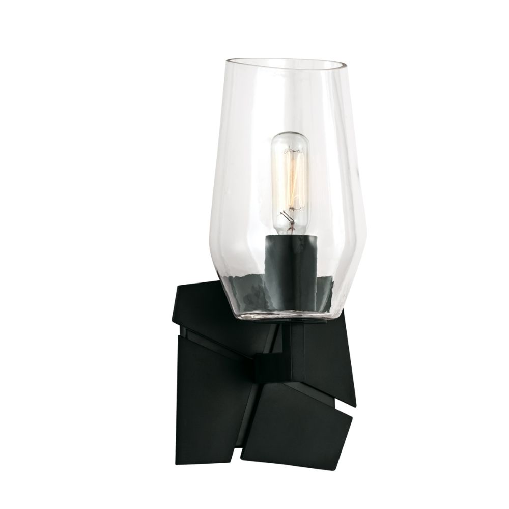 Norwell Lighting 8161-MB-CL Gaia 1 Light Sconce in Acid Dipped Black