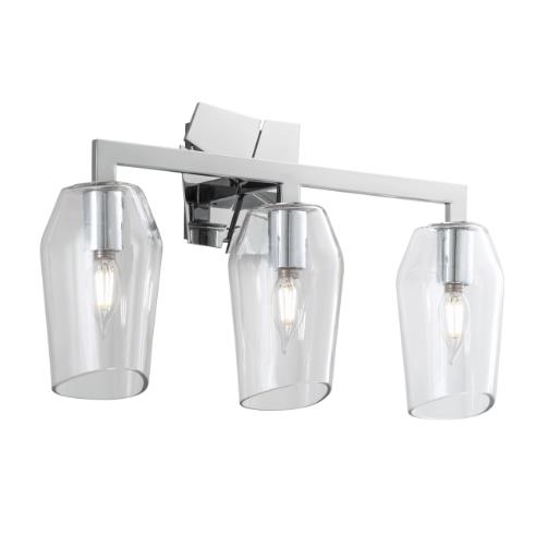 Norwell Lighting 8163-CH-CL Gaia 3 Light Sconce in Chrome
