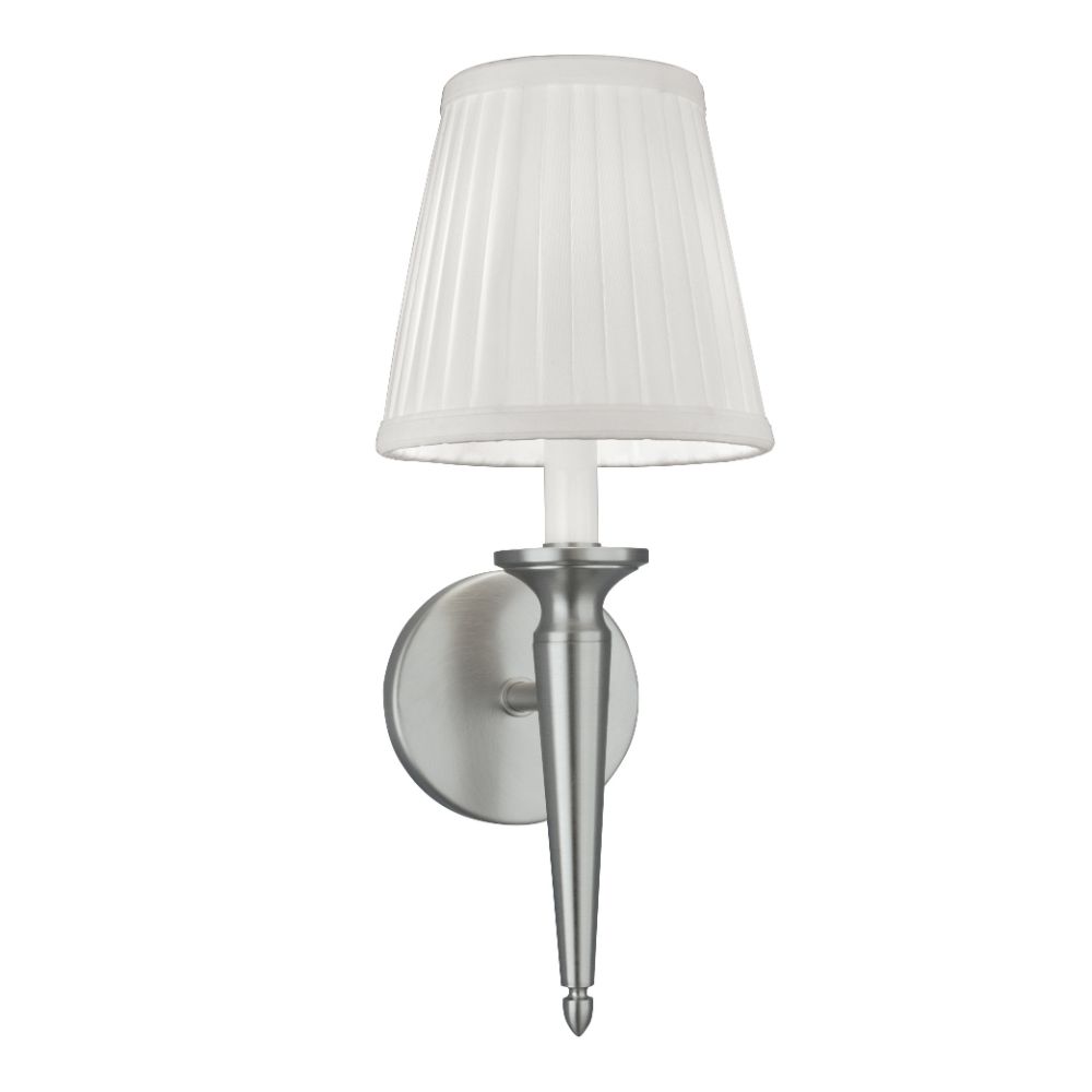 Norwell Lighting 8212-BN-WS Georgetown Wall Sconce in Brushed Nickel (White Shade)