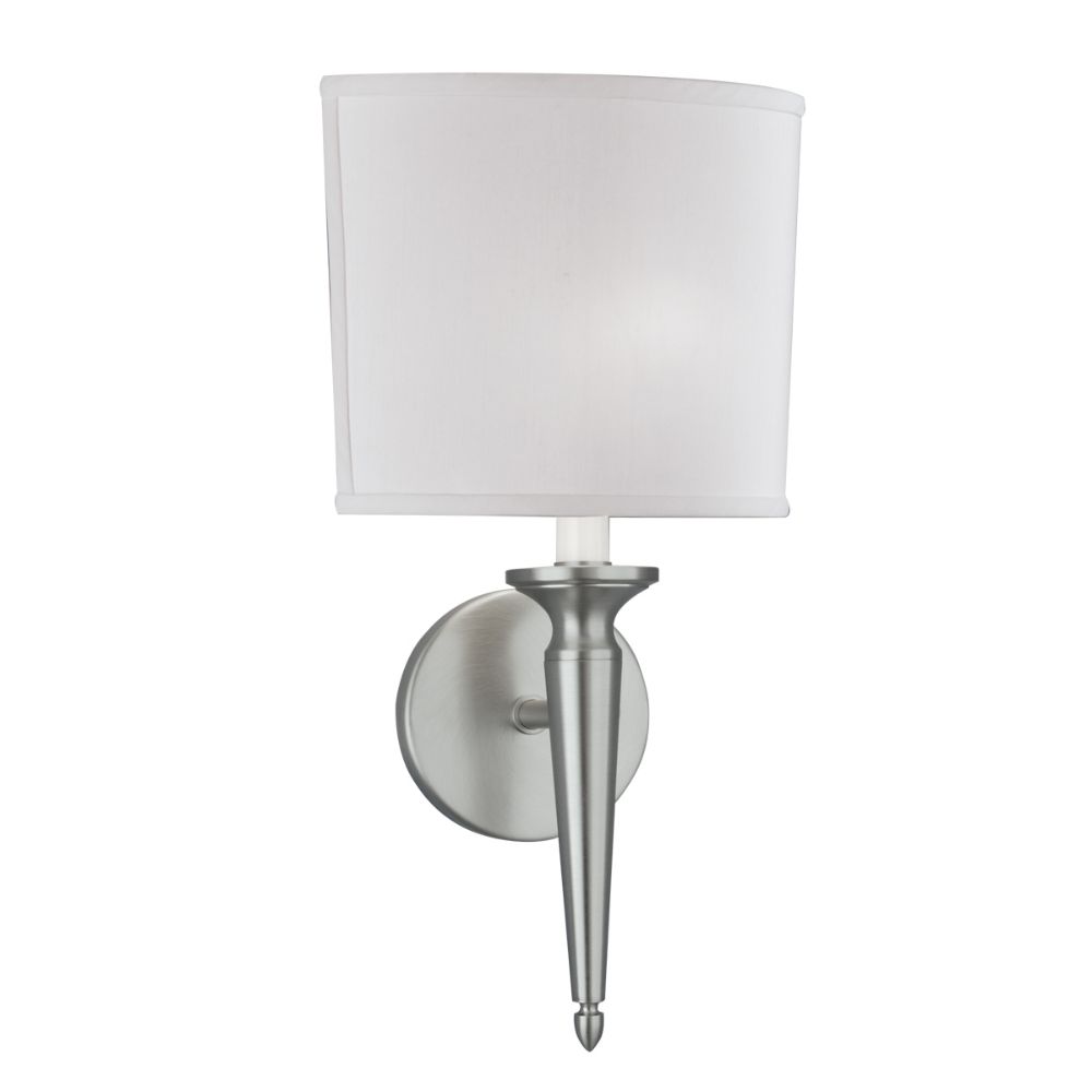 Norwell Lighting 8213-BN-WS Georgetown Ada Sconce Wall Sconce in Brushed Nickel (White Shade)