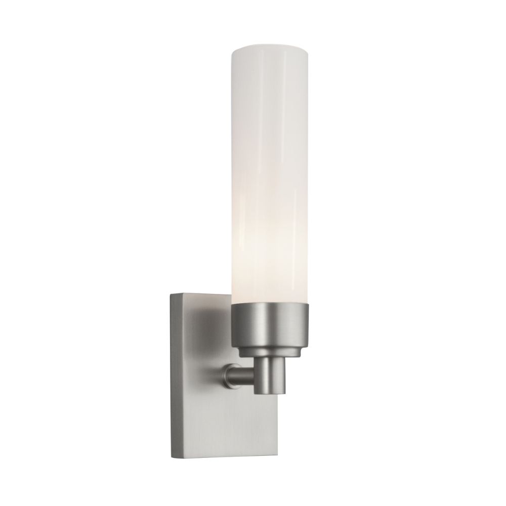 Norwell Lighting 8230-BN-SH Alex Sconce Wall Sconce in Brushed Nickel (Shiny Opal Shade)