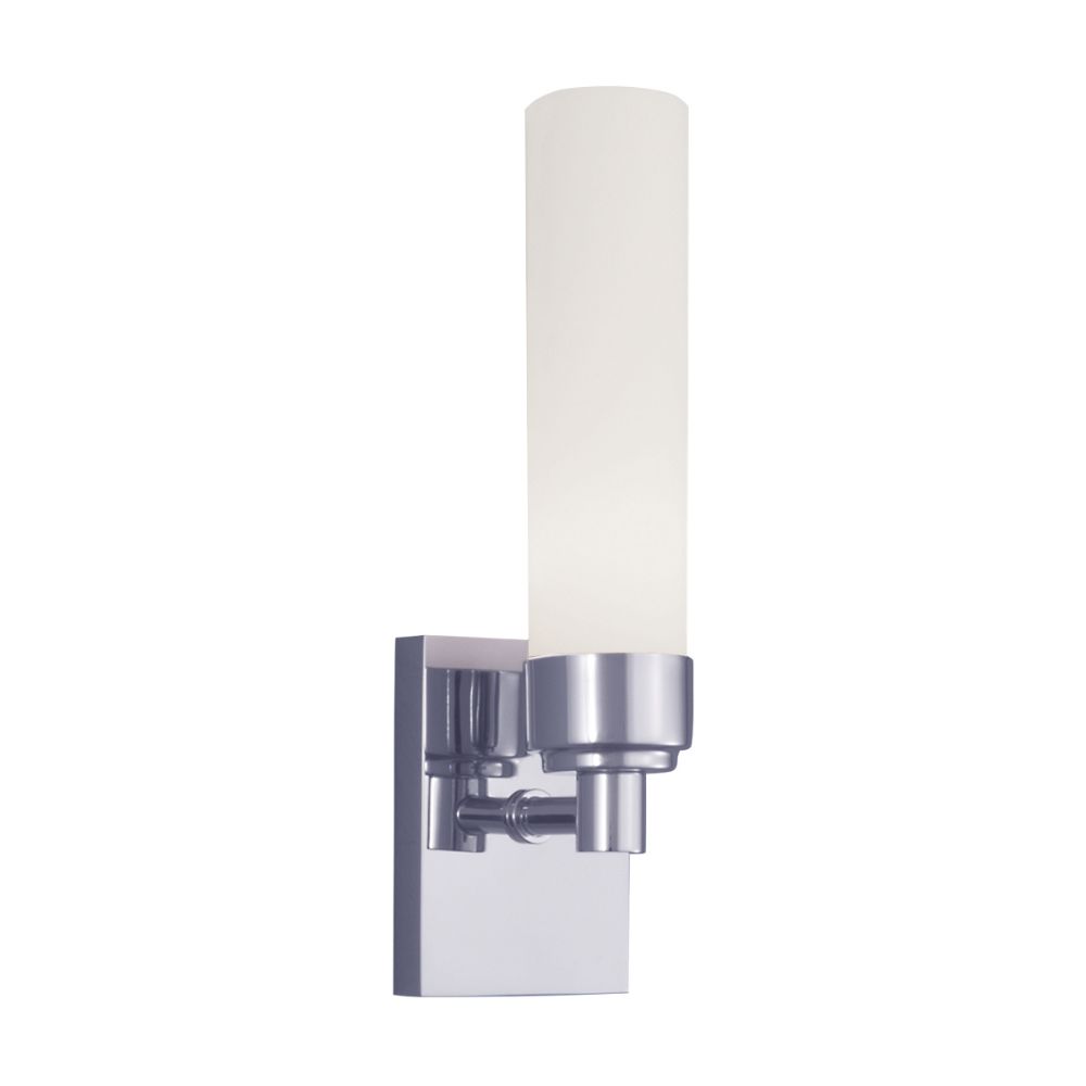 Norwell Lighting 8230-CH-MO Alex Sconce Wall Sconce in Chrome (Matte Opal Shade)