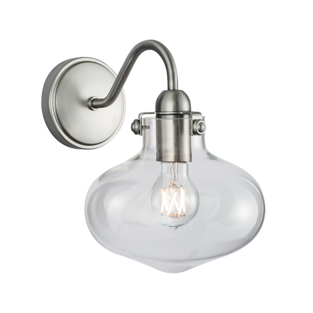 Norwell Lighting 8261-BN-CL Wall Sconce in Brushed Nickel