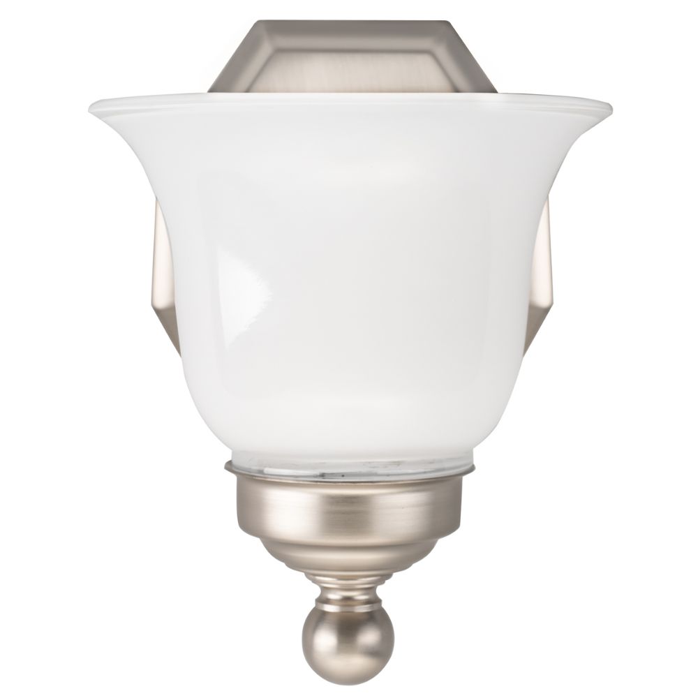 Norwell Lighting 8318-BN-DO Trevi Wall Sconce in Brushed Nickel (Double Opal Shade)