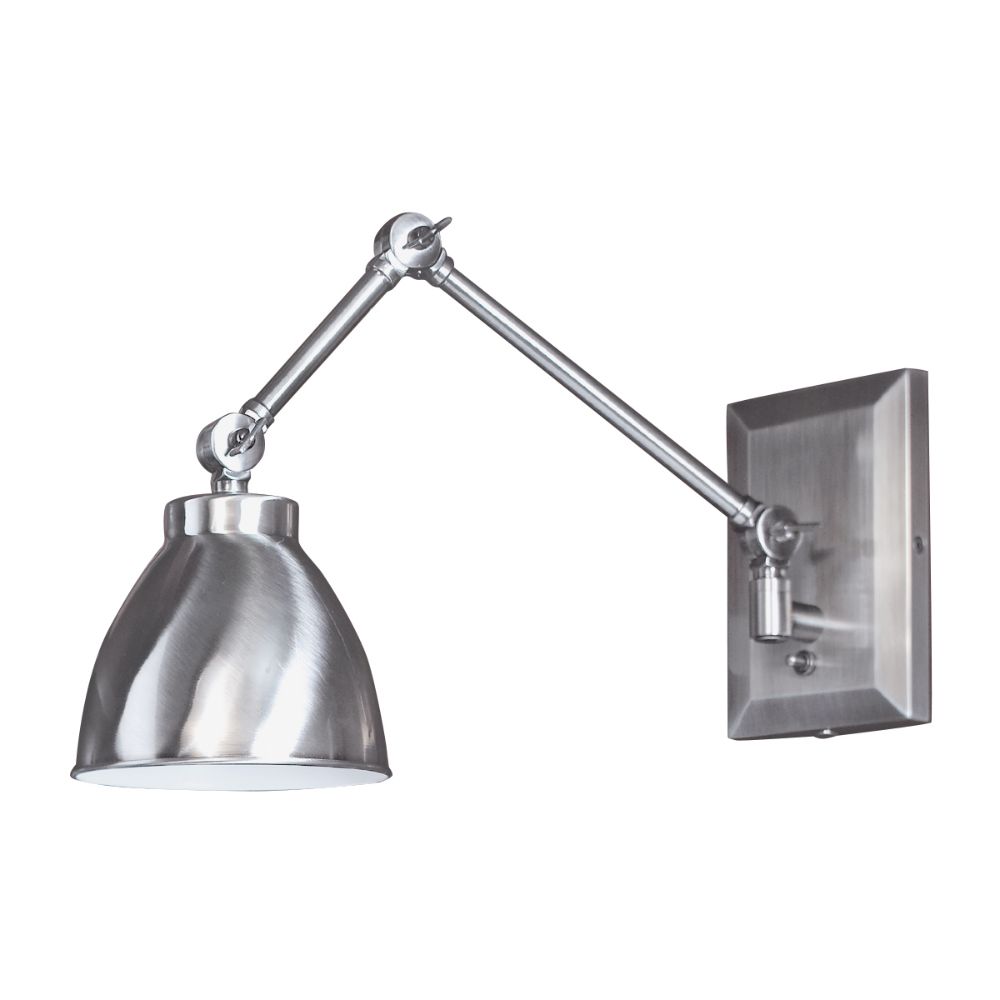 Norwell Lighting 8471-PW-MS Maggie Swing Arm Sconce in Pewter (Metal Shade)
