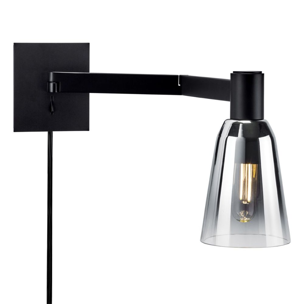Norwell Lighting 8478-MB-BC Audrey Swing Arm Sconce in Matte Black
