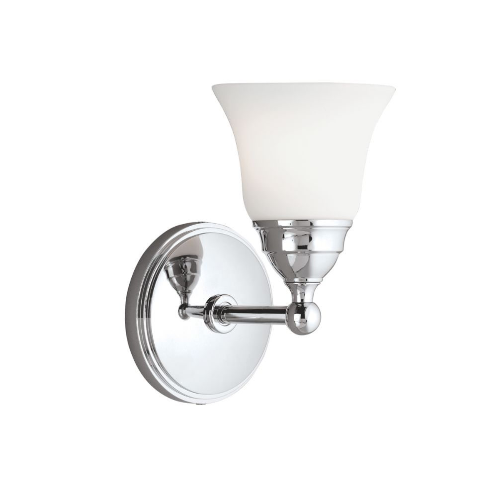 Norwell Lighting 8581-CH-BSO Sophie Wall Sconce in Chrome (Bell Shiny Opal Shade)