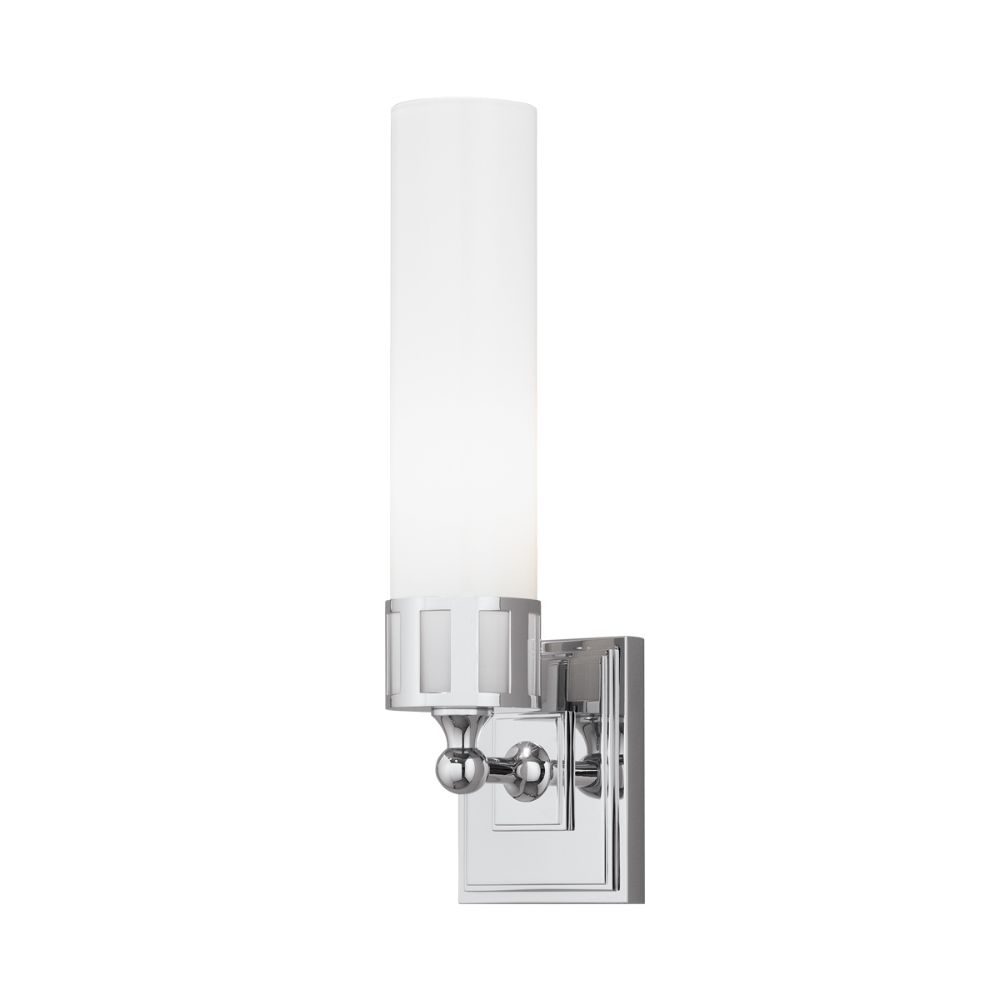 Norwell Lighting 9651-CH-SO Astor Wall Sconce in Chrome (Shiny Opal Shade)