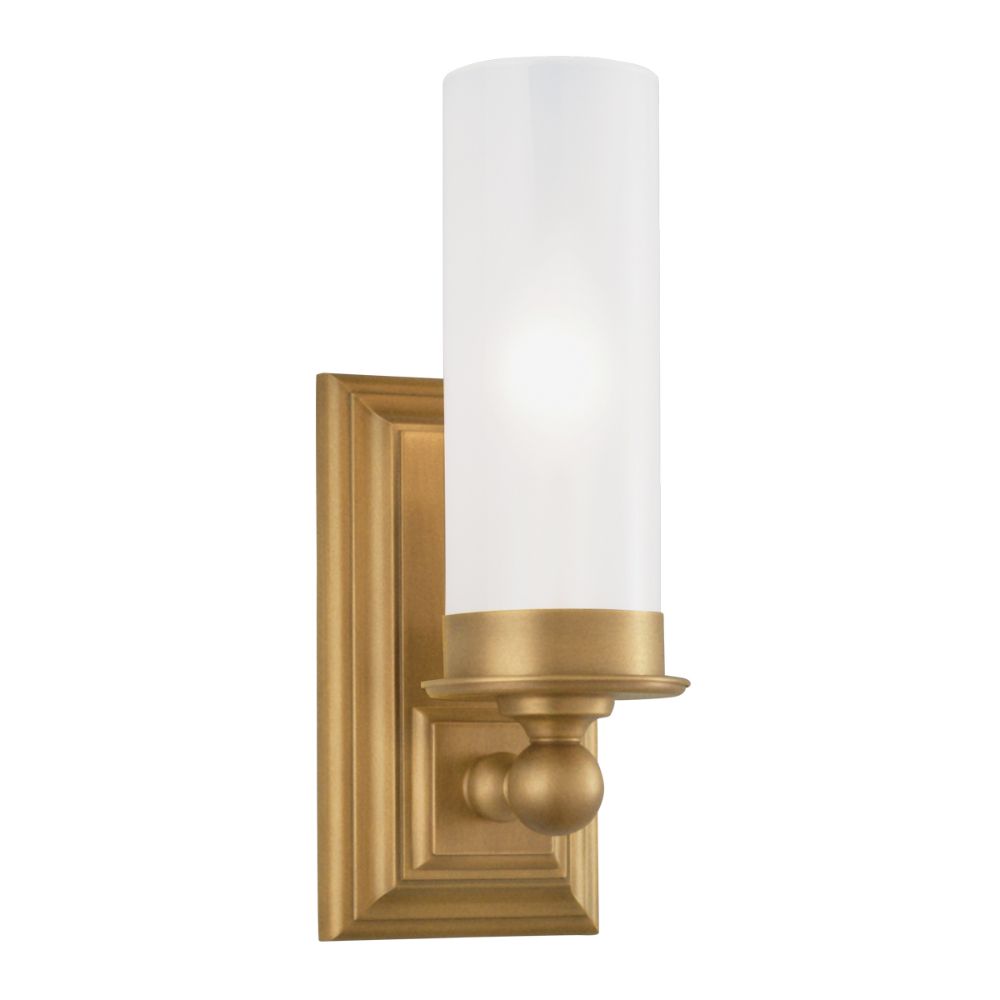 Norwell Lighting 9730-AG-MO Richmond Wall Sconce in Aged Brass (Matte Opal Shade)