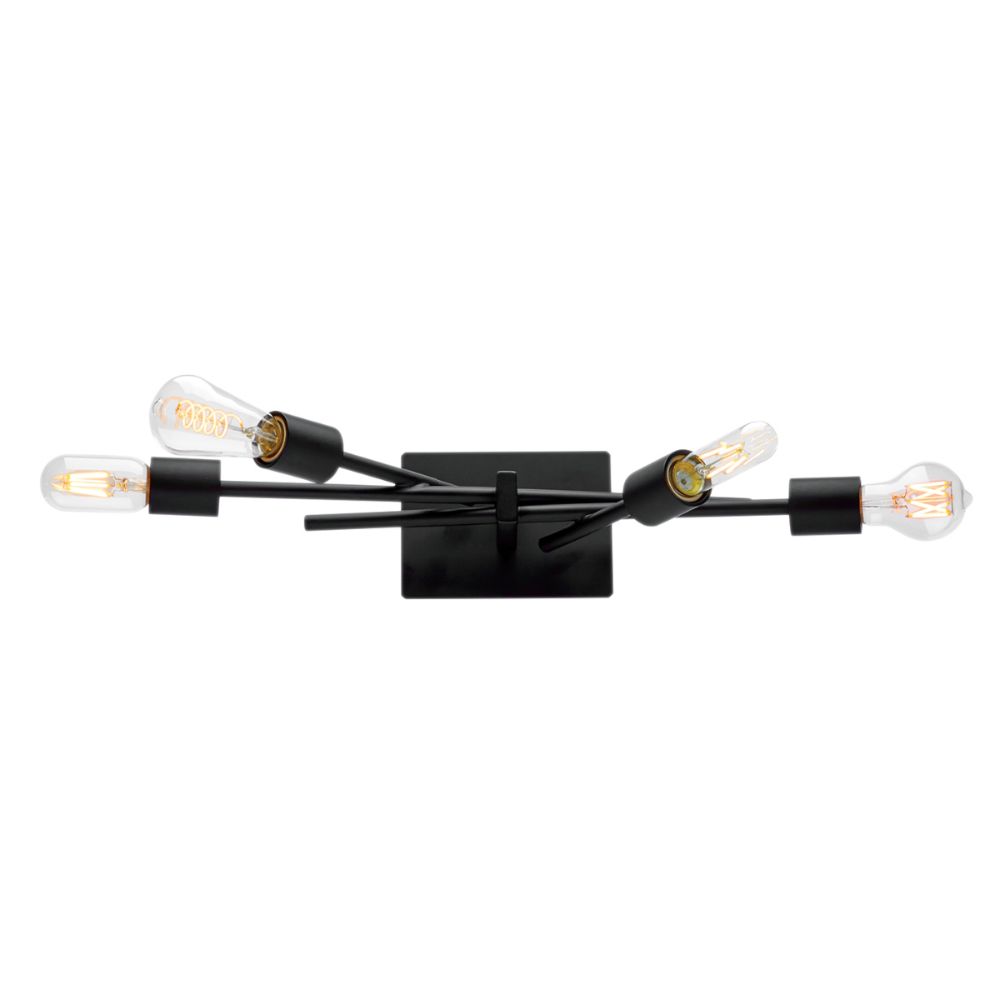 Norwell Lighting 9751-MB-NG Stick 4 Light Sconce in Matte Black