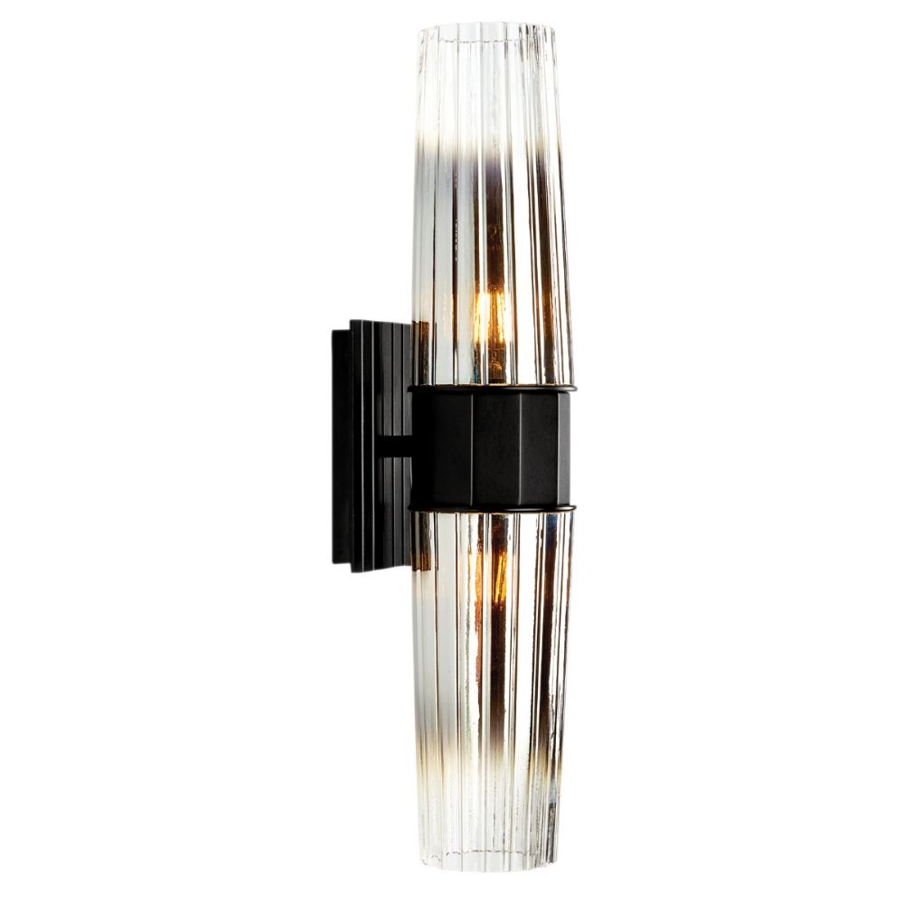 Norwell Lighting 9759-MB-CLGR Icycle Sconce Double Sconce in Matte Black